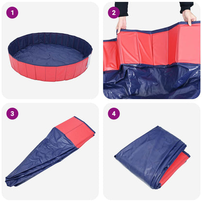 Piscina per Cani Rosso Ø200 x 30 cm PVC Spesso | homemem39