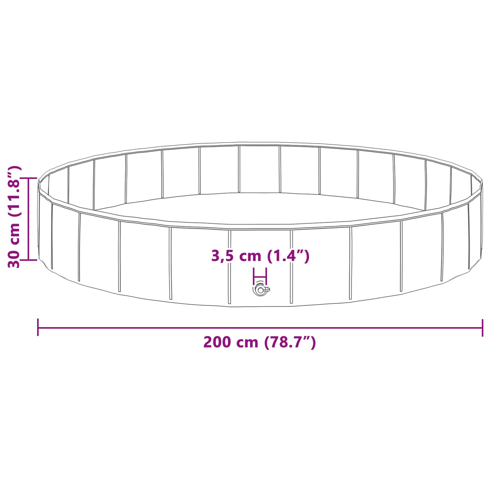 Piscina per Cani Rosso Ø200 x 30 cm PVC Spesso | homemem39