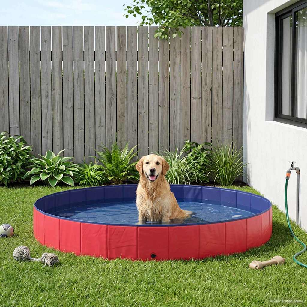 Piscina per Cani Rosso Ø300 x 38 cm PVC Spesso | homemem39