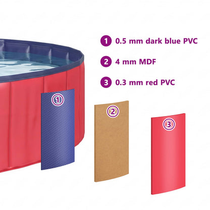 Piscina per Cani Rosso Ø300 x 38 cm PVC Spesso | homemem39