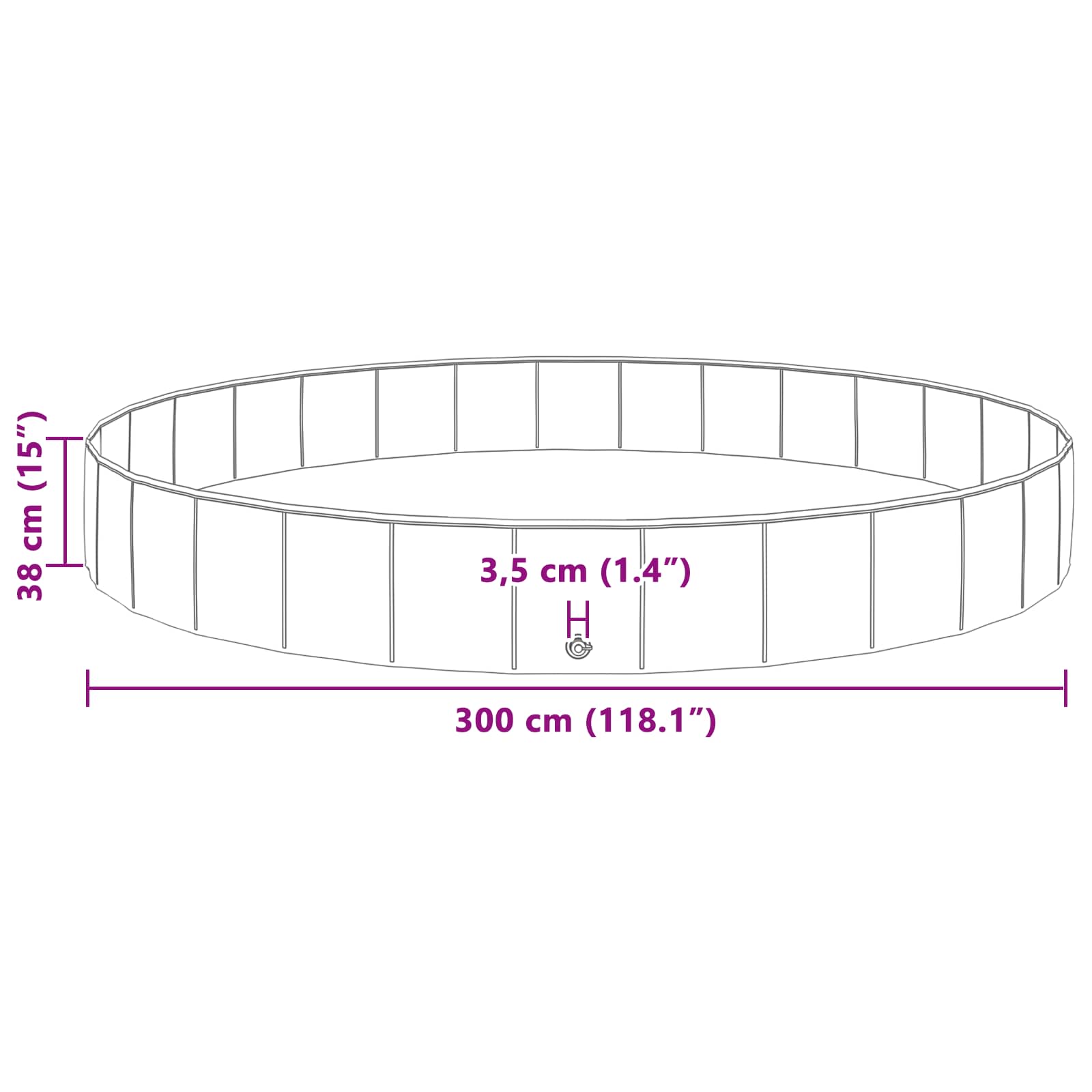Piscina per Cani Rosso Ø300 x 38 cm PVC Spesso | homemem39