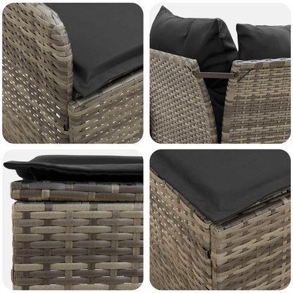 Set di Mobili 4 pcs Grigio e Grigio Scuro Rattan in PE | homemem39