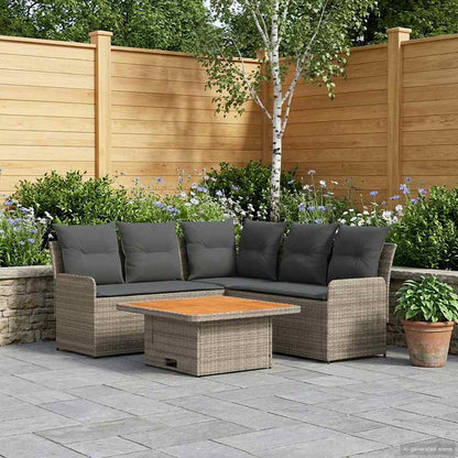 Set di Mobili 4 pcs Grigio e Grigio Scuro Rattan in PE | homemem39