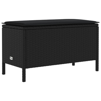 Set di Mobili con cuscino 7 pcs Nero Rattan in PE