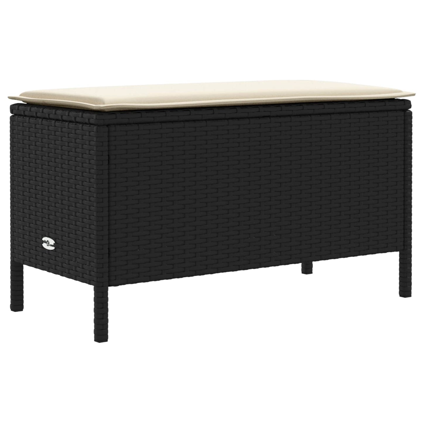 Set di Mobili con cuscino 7 pcs Nero e Crema Rattan in PE | homemem39
