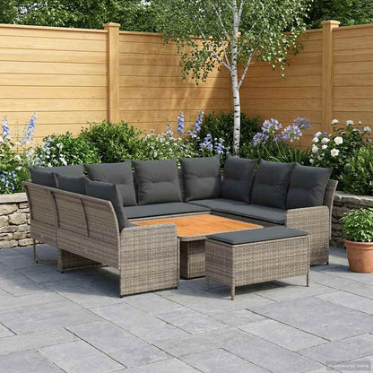 Set di Mobili 7 pcs Grigio e Grigio Scuro Rattan in PE | homemem39