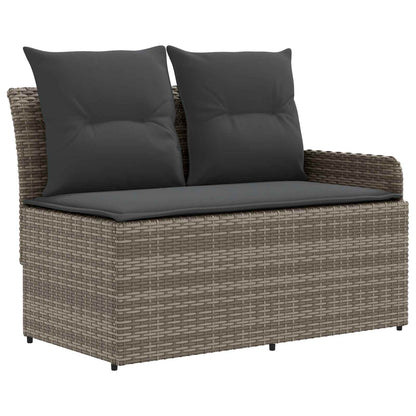 Set di Mobili 7 pcs Grigio e Grigio Scuro Rattan in PE