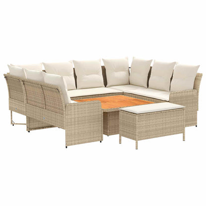 Set di Mobili con cuscino 7 pcs Beige e Crema Rattan in PE | homemem39