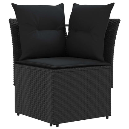 Set di Mobili con cuscino 8 pcs Nero Rattan in PE | homemem39