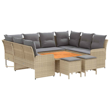 Set di Mobili 8 pcs Beige e Grigio Chiaro Rattan in PE