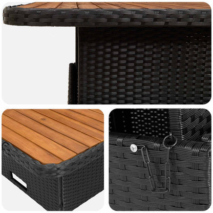 Set di Mobili con cuscino 8 pcs Nero e Turchese Rattan in PE | homemem39