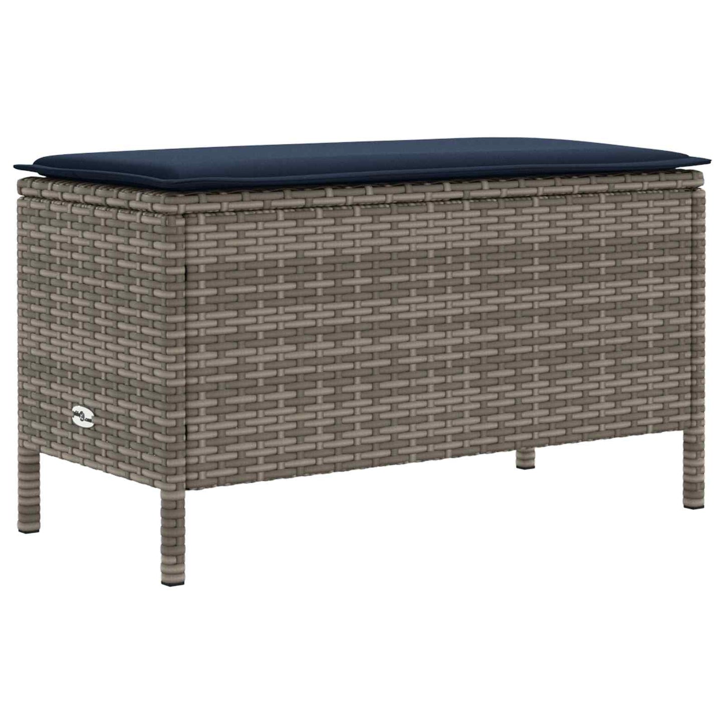 Set di Mobili con cuscino 5 pcs Grigio e Blu Navy Rattan in PE | homemem39