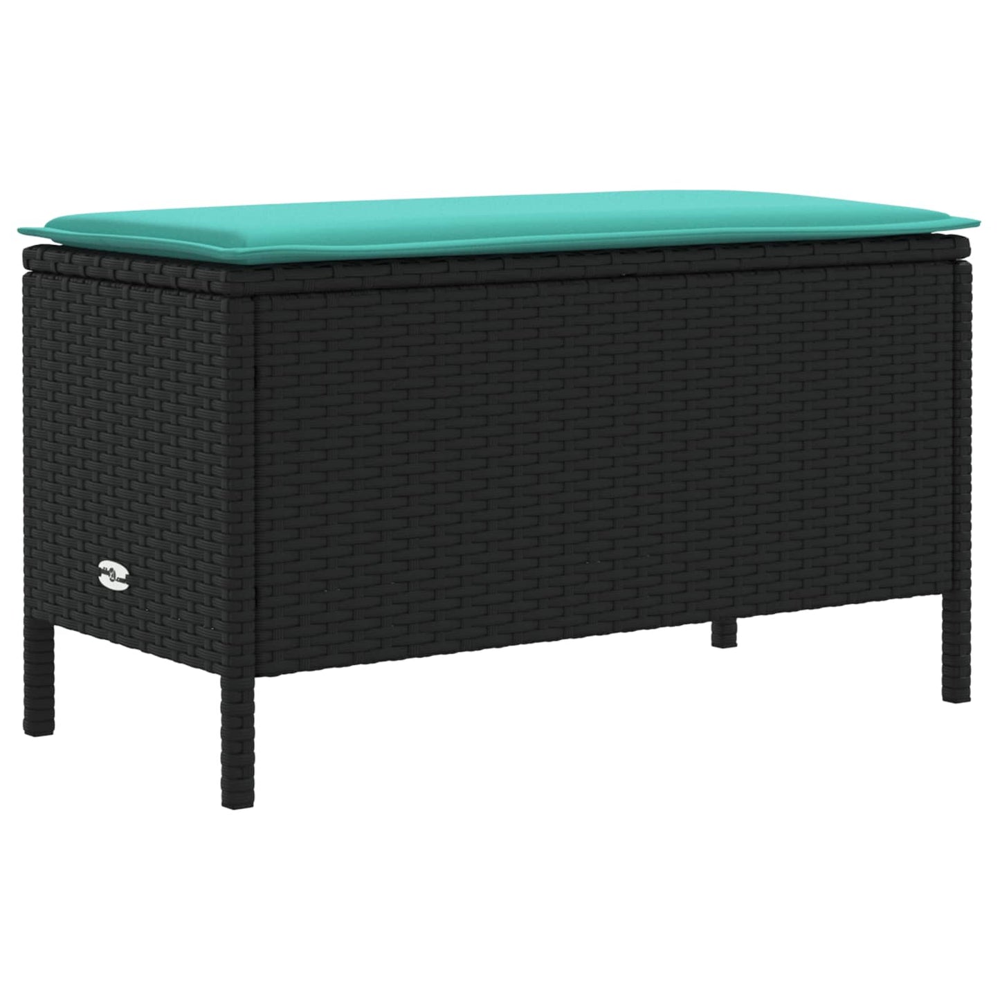 Set di Mobili con cuscino 5 pcs Nero e Turchese Rattan in PE | homemem39