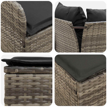 Set di Mobili 7 pcs Grigio e Grigio Scuro Rattan in PE | homemem39