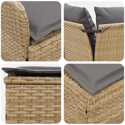 Set di Mobili 7 pcs Beige e Grigio Chiaro Rattan in PE