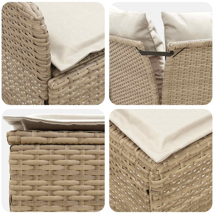 Set di Mobili con cuscino 7 pcs Beige e Crema Rattan in PE | homemem39