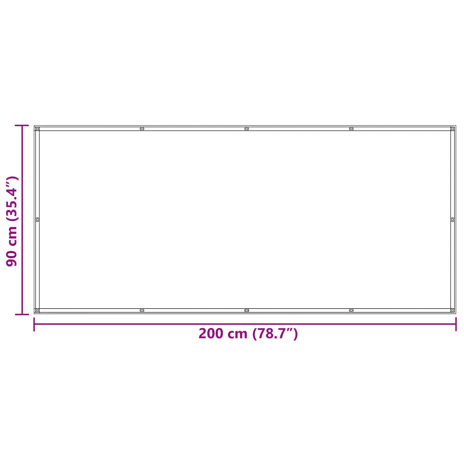 Schermo da balcone 90 x 200 cm Oxford alu rivestito in PU | homemem39