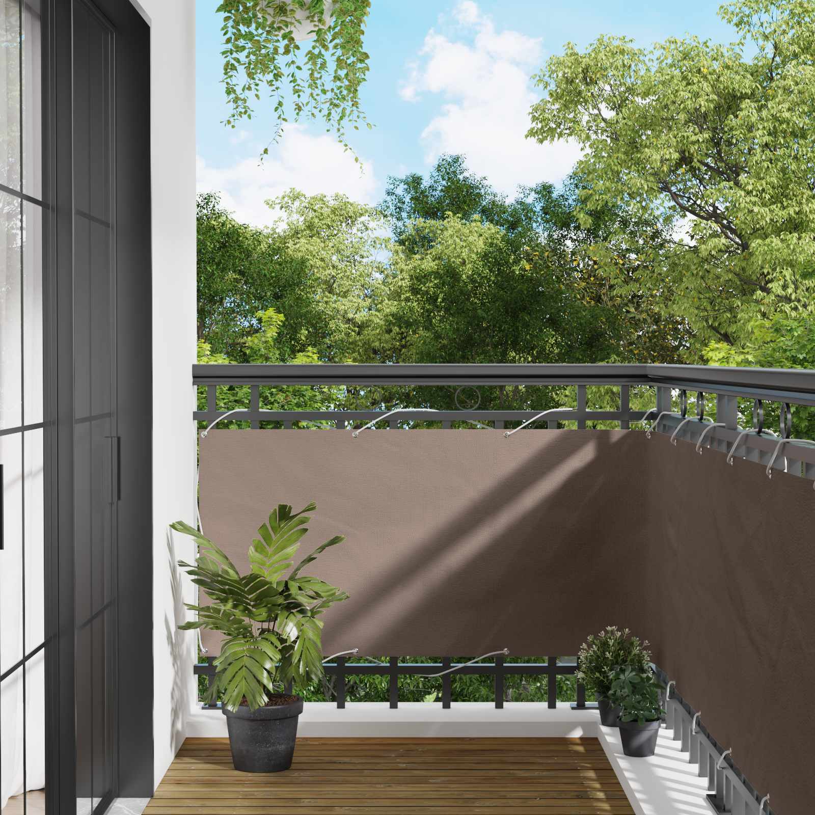 Schermo da balcone 75 x 200 cm Oxford alu rivestito in PU | homemem39