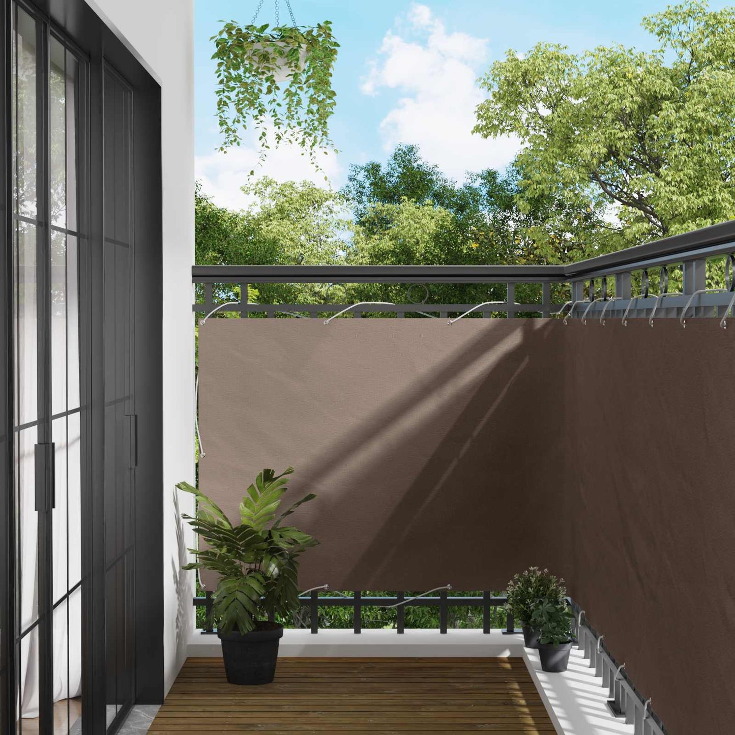 Schermo da balcone 120 x 200 cm Oxford alu rivestito in PU