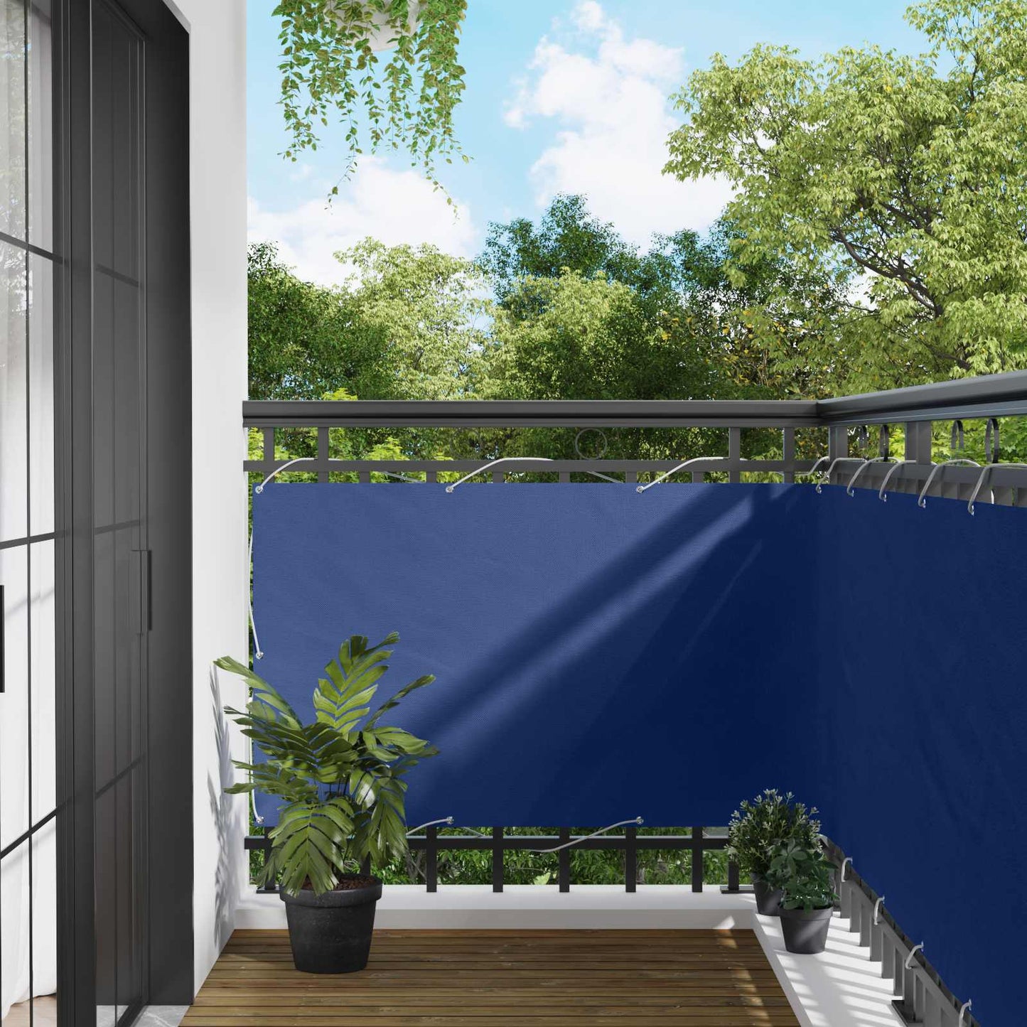 Schermo da balcone Blu 100 x 200 cm Tessuto Oxford