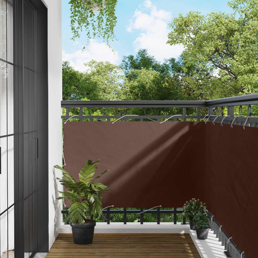 Schermo da balcone Marrone 100 x 400 cm Tessuto Oxford | homemem39