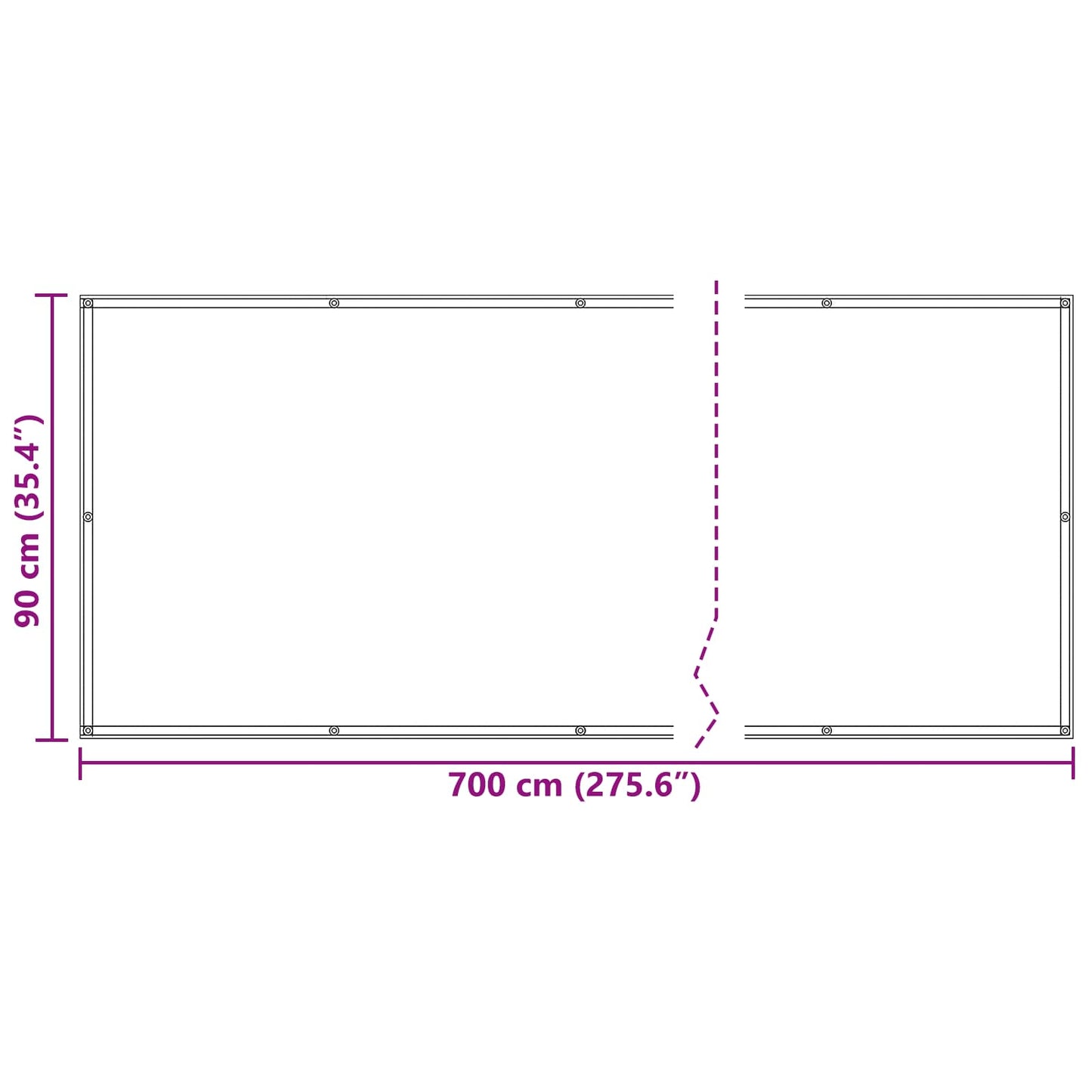 Schermo da balcone Grigio chiaro e bianco 90 x 700 cm