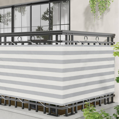 Schermo da balcone Grigio chiaro e bianco 90 x 1000 cm | homemem39