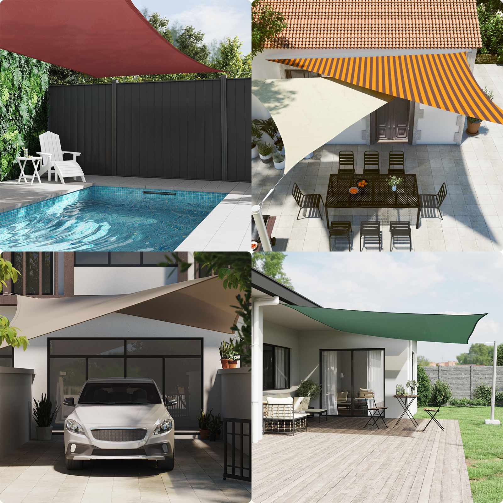 Vela da ombra solare Arancione e Marrone 4 x 4 m | homemem39