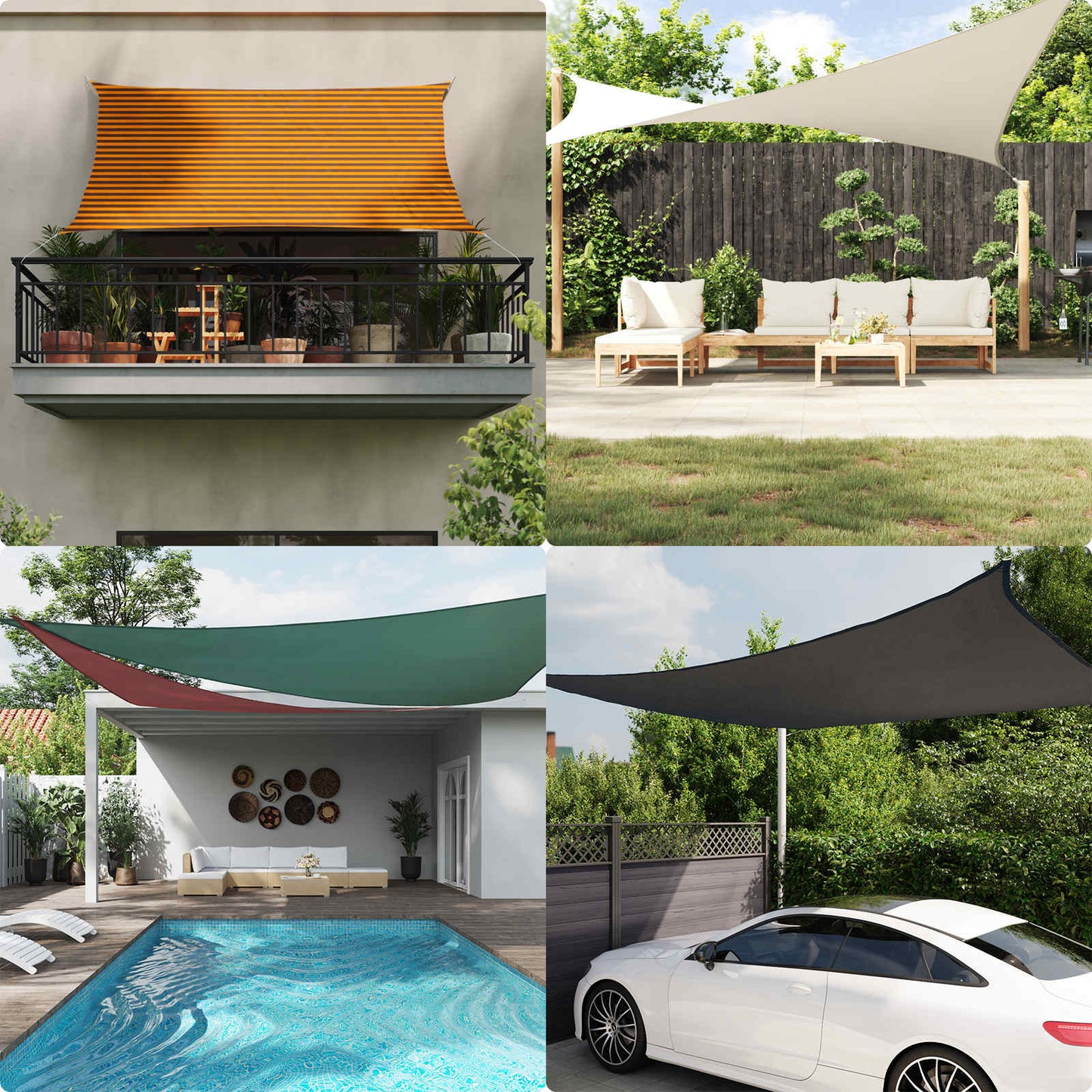 Vela da ombra solare Arancione e Marrone 4,5 x 4,5 m | homemem39