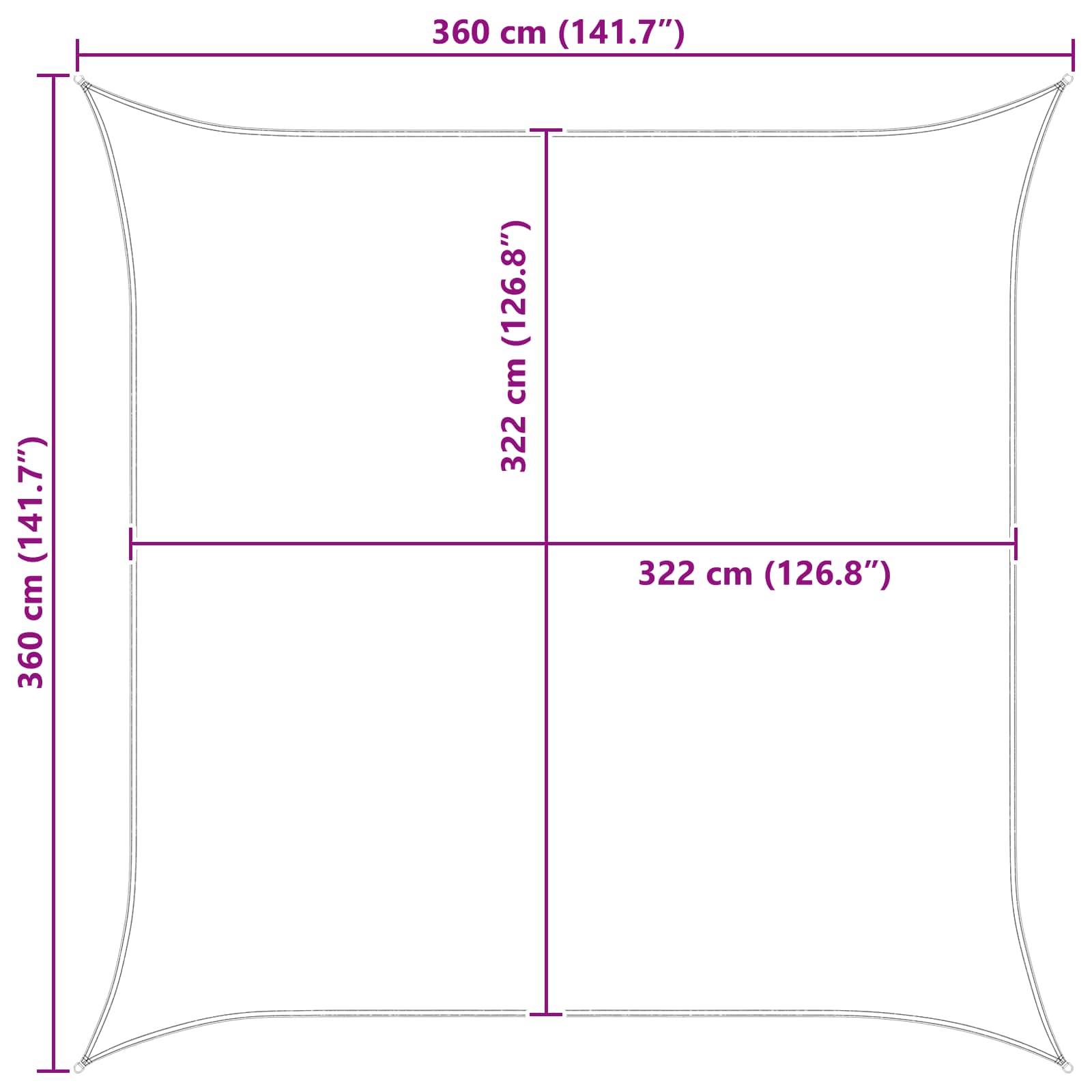 Vela da ombra solare Giallo e Bianco 3,6 x 3,6 m | homemem39