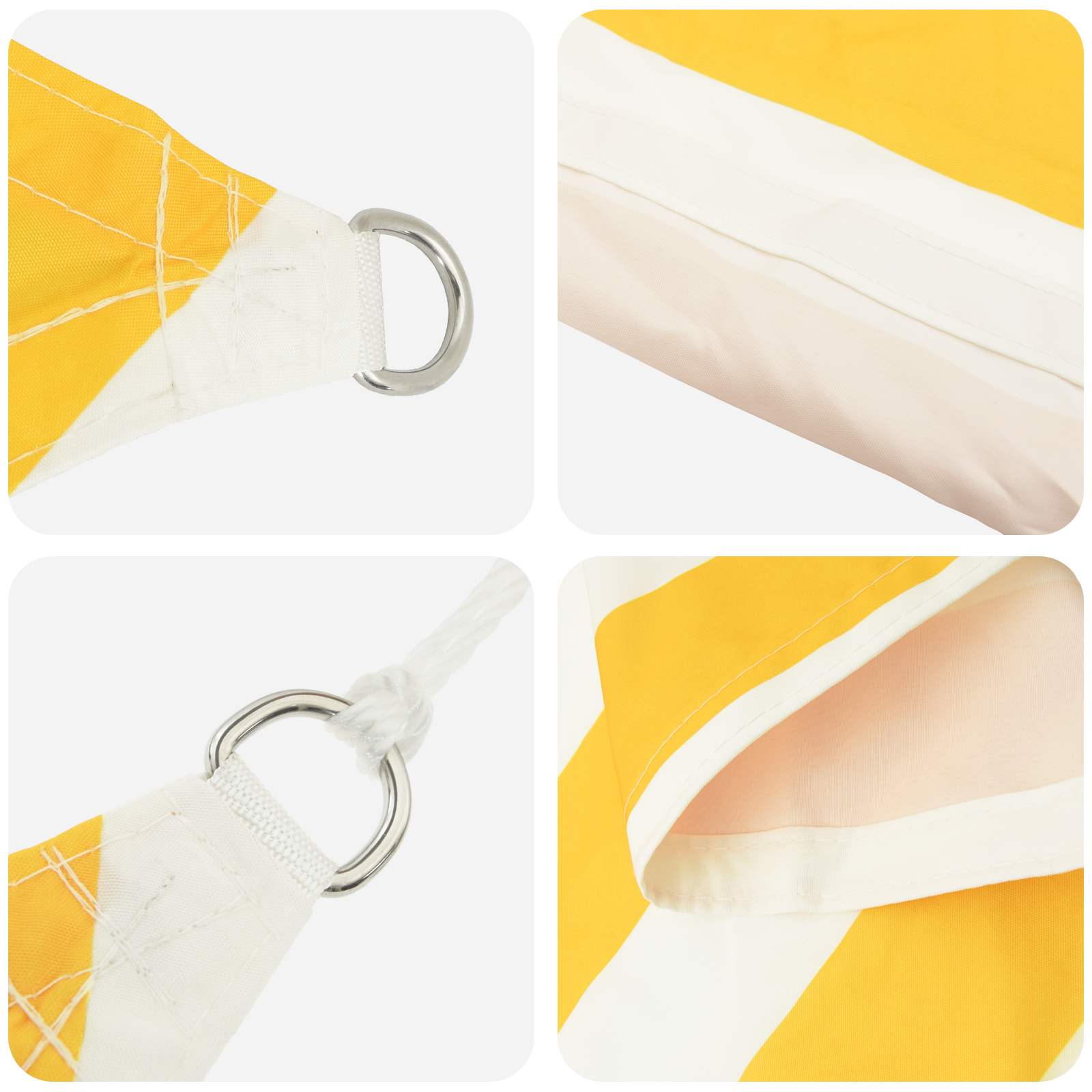 Vela da ombra solare Giallo e Bianco 4 x 4 m | homemem39