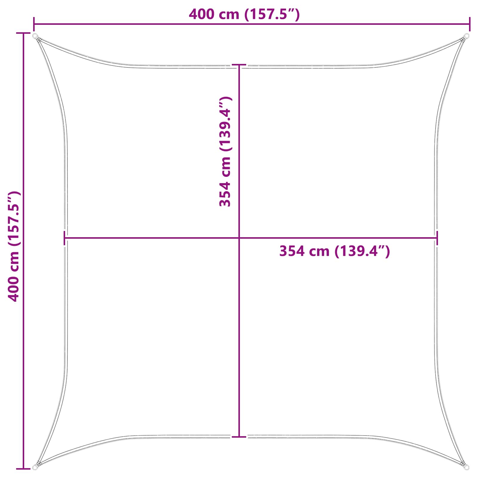 Vela da ombra solare Giallo e Bianco 4 x 4 m | homemem39