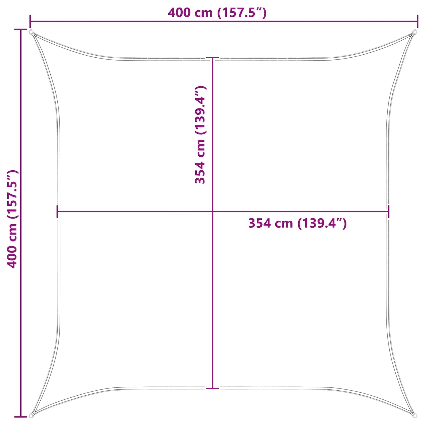 Vela da ombra solare Giallo e Bianco 4 x 4 m | homemem39