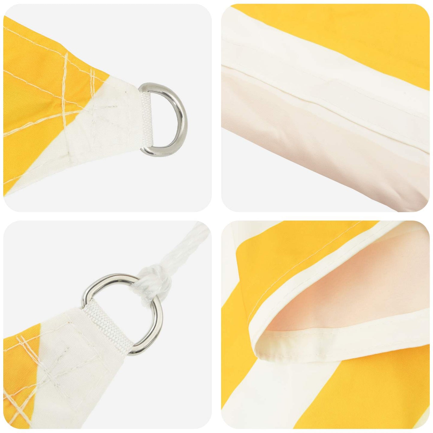 Vela da ombra solare Giallo e Bianco 4,5 x 4,5 m | homemem39