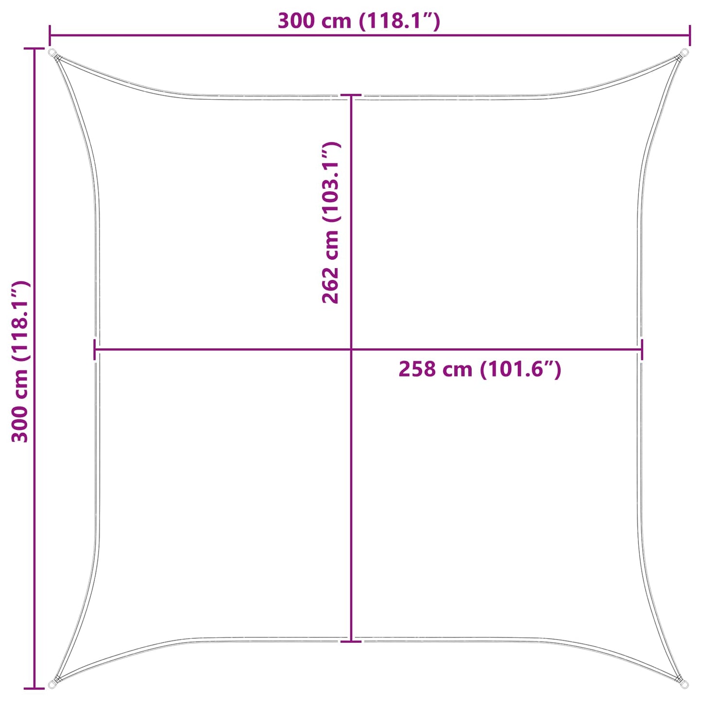 Vela da ombra solare Blu e Bianco 3 x 3 m