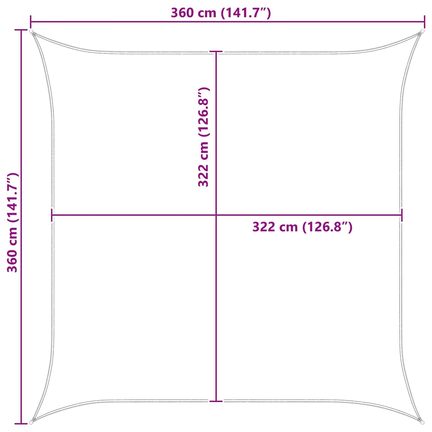 Vela da ombra solare Blu e Bianco 3,6 x 3,6 m | homemem39