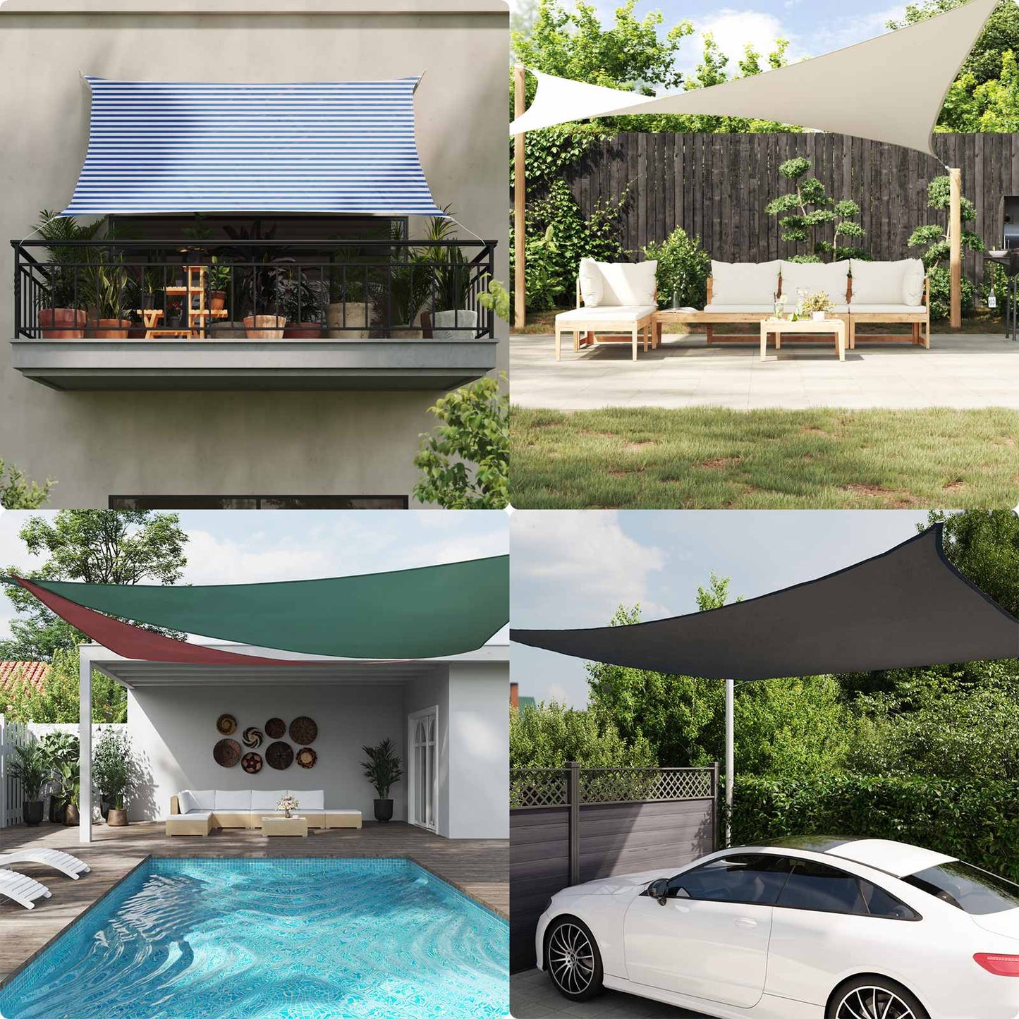 Vela da ombra solare Blu e Bianco 4,5 x 4,5 m | homemem39