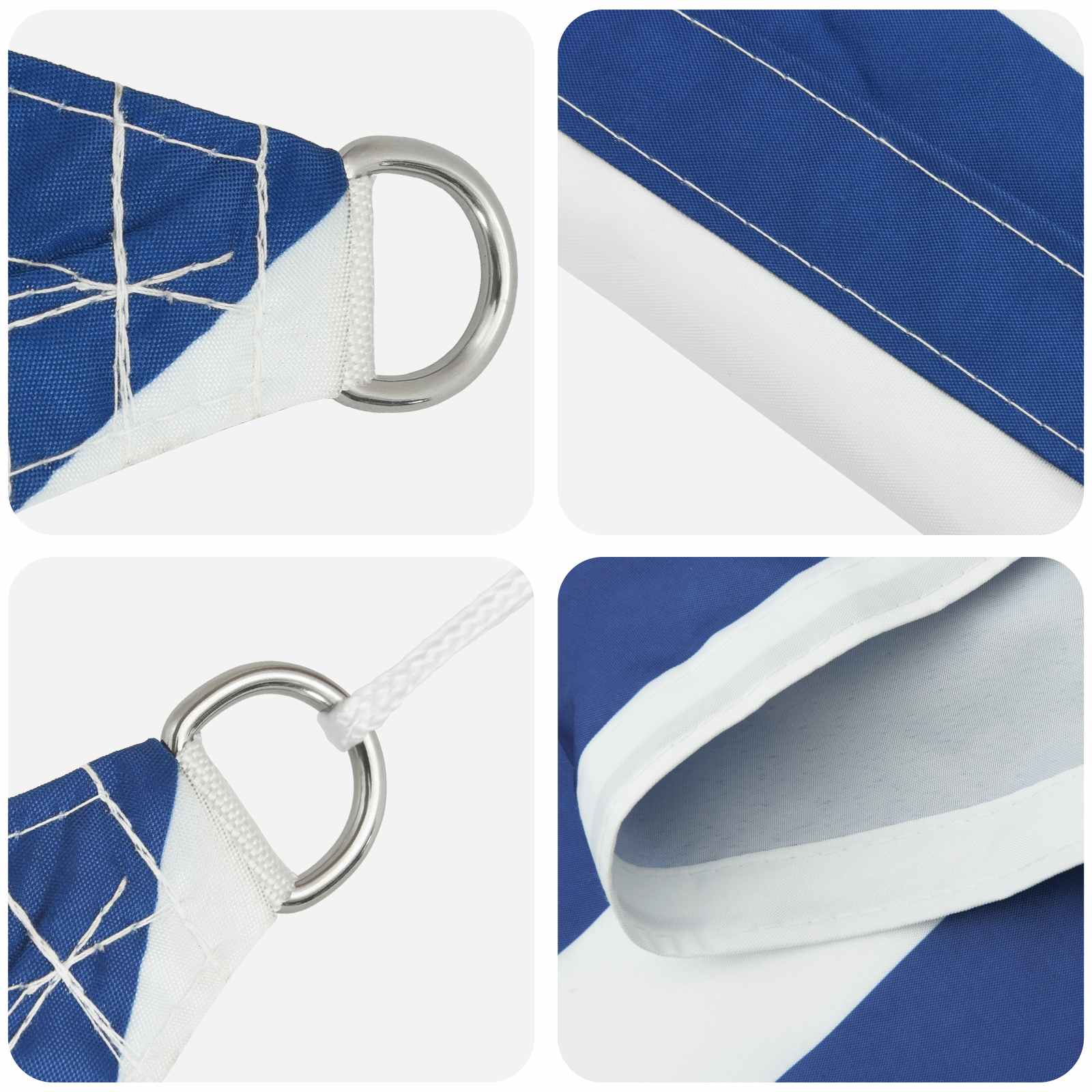 Vela da ombra solare Blu e Bianco 7 x 7 m | homemem39