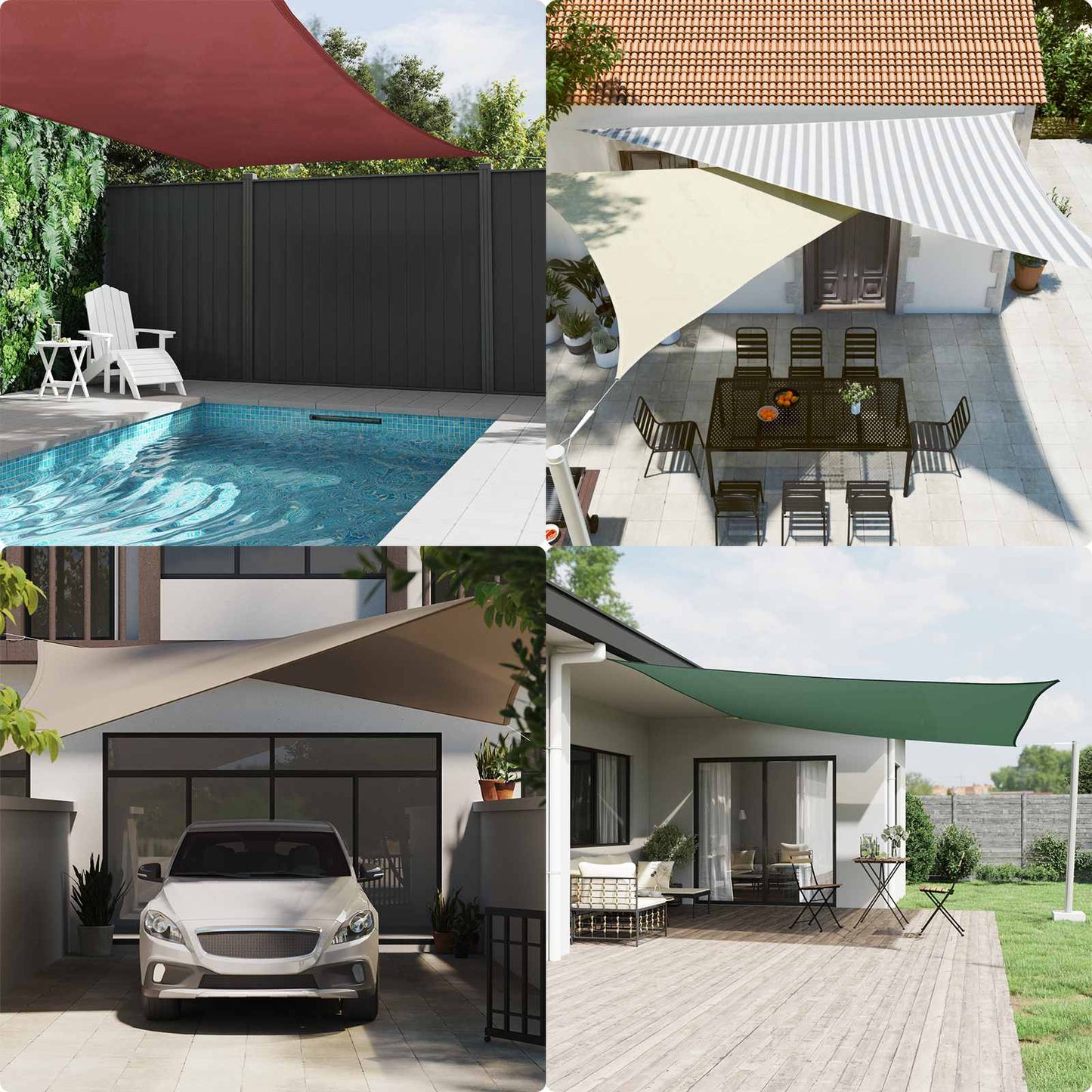 Vela da ombra solare Grigio chiaro e bianco 7 x 7 m | homemem39
