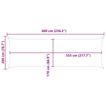 Vela da ombra solare Grigio Chiaro 6 x 2 m | homemem39