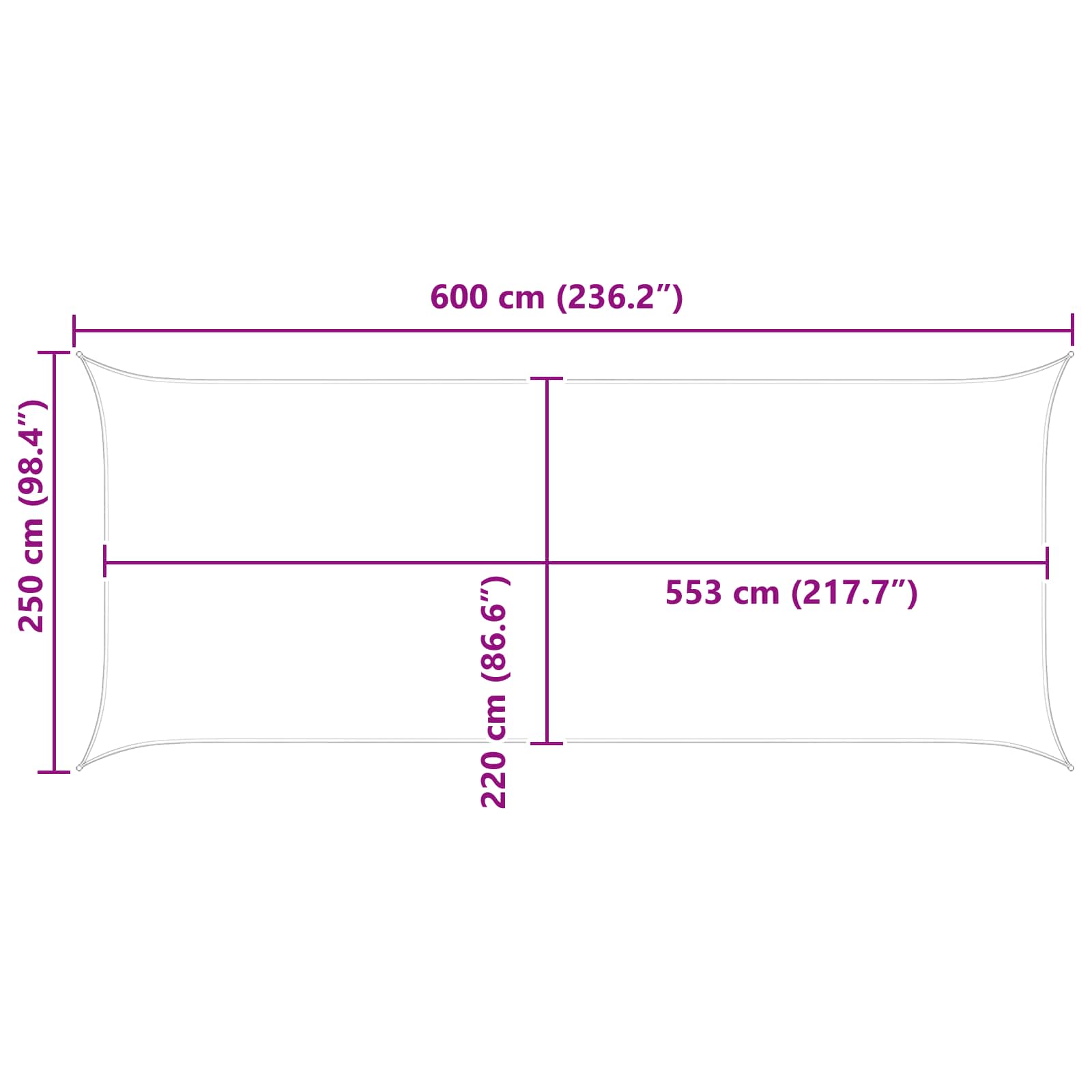 Vela da ombra solare Grigio Chiaro 6 x 2,5 m | homemem39