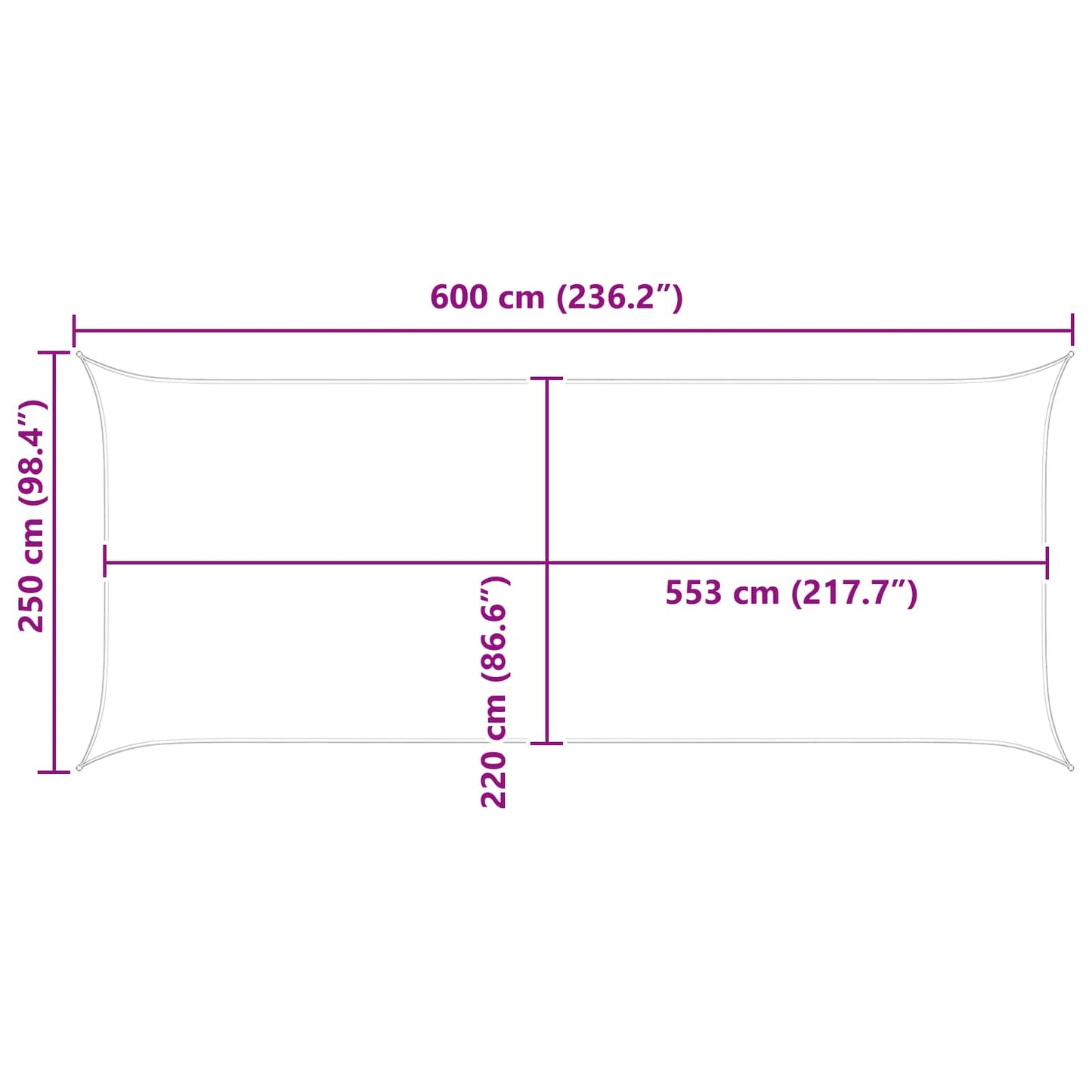 Vela da ombra solare Antracite 6 x 2,5 m 100% Poliestere Oxford | homemem39
