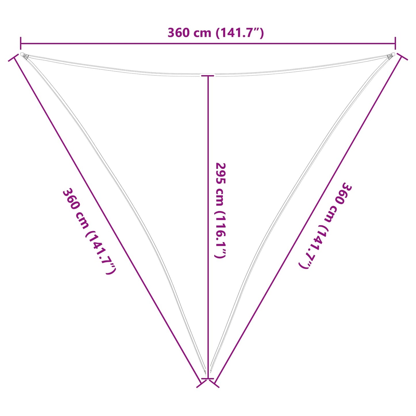 Vela da ombra solare Grigio chiaro e bianco 3,6 x 3,6 x 3,6 m