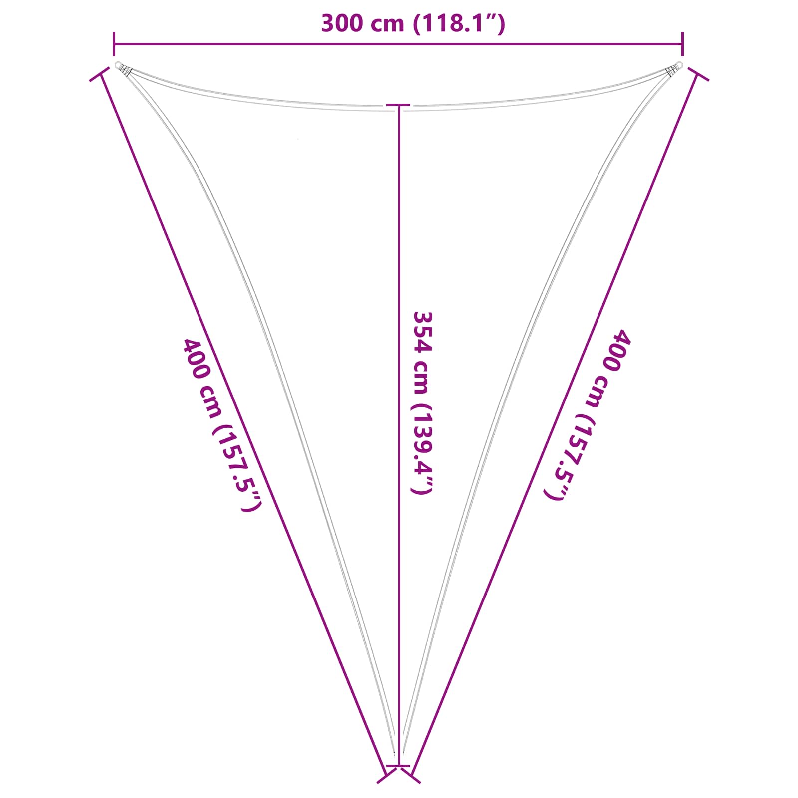 Vela da ombra solare Grigio chiaro e bianco 3 x 4 x 4 m | homemem39