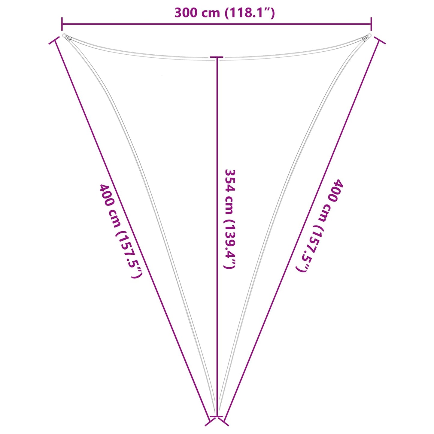 Vela da ombra solare Grigio chiaro e bianco 3 x 4 x 4 m