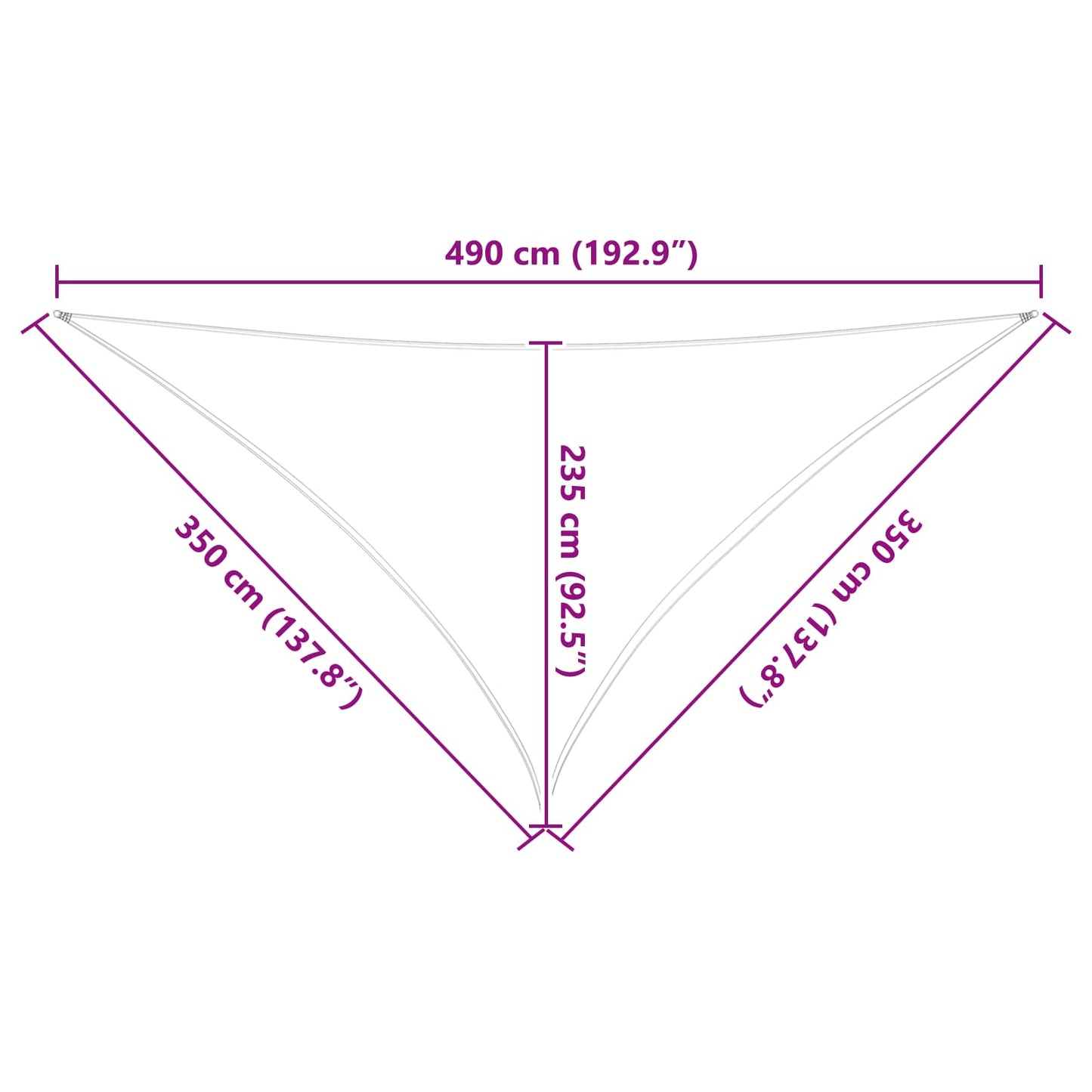 Vela da ombra solare Grigio chiaro e bianco 3,5 x 3,5 x 4,9 m | homemem39