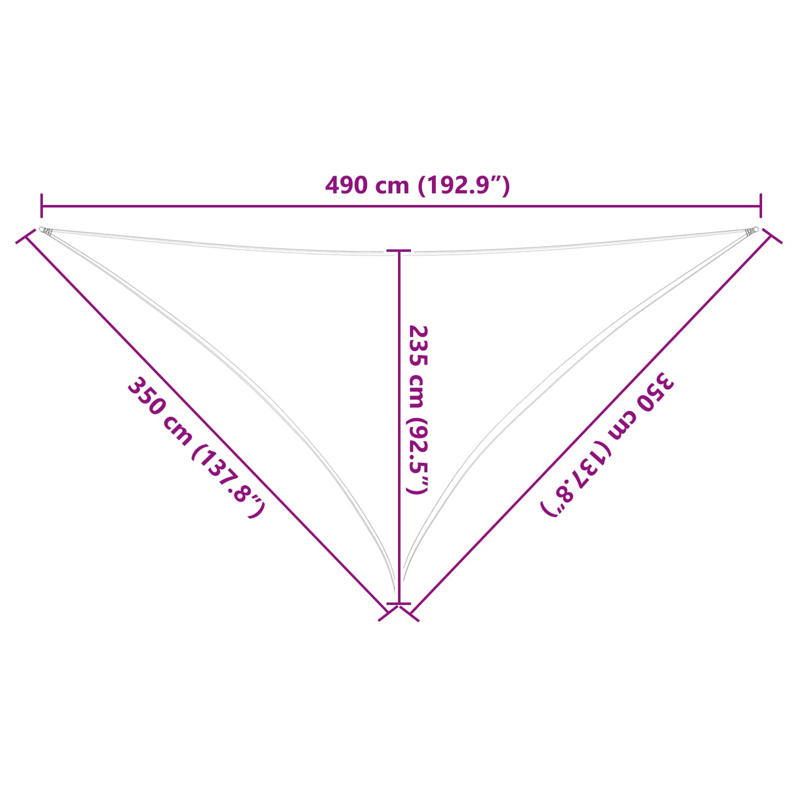 Vela da ombra solare Grigio chiaro e bianco 3,5 x 3,5 x 4,9 m | homemem39