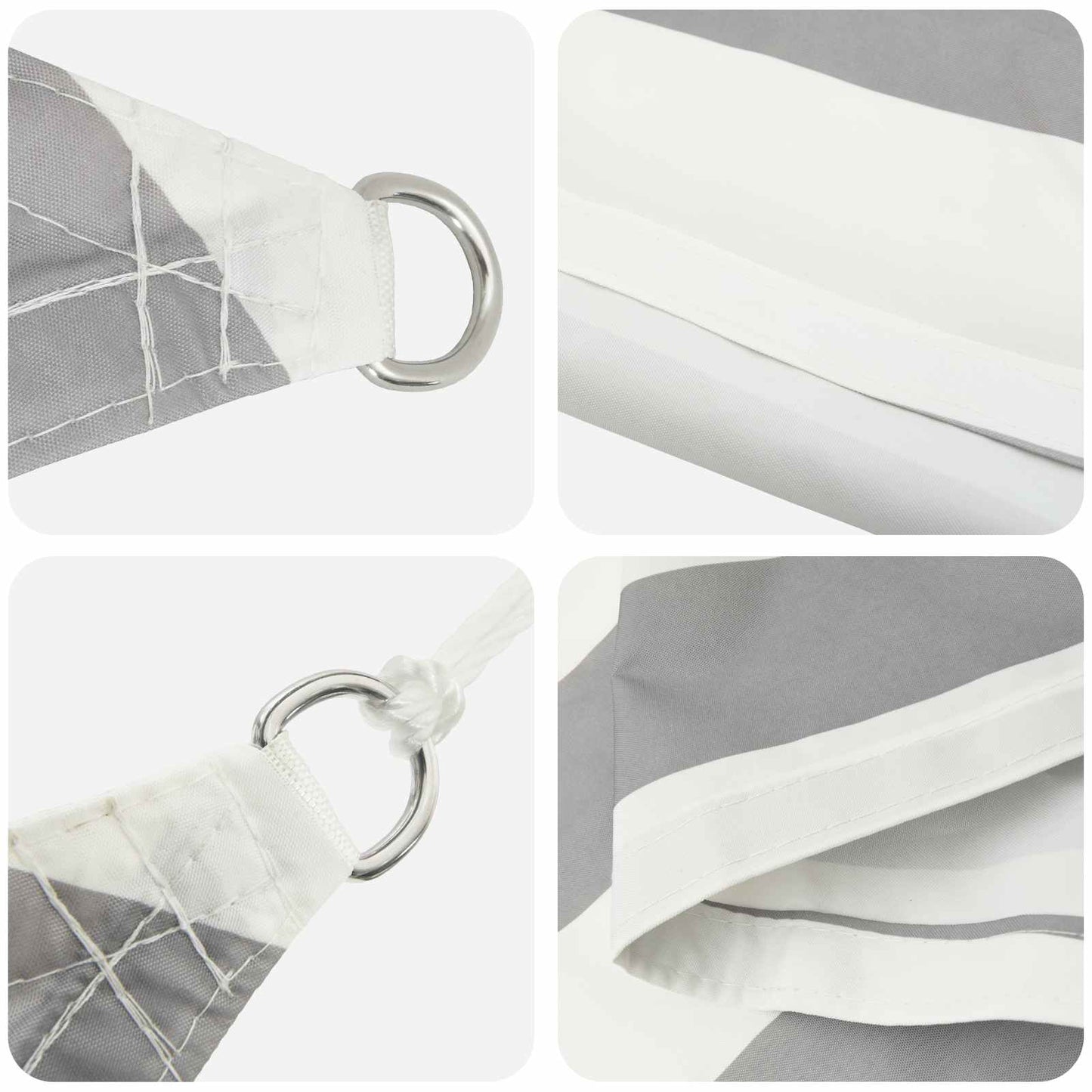 Vela da ombra solare Grigio chiaro e bianco 4 x 4 x 5,8 m | homemem39