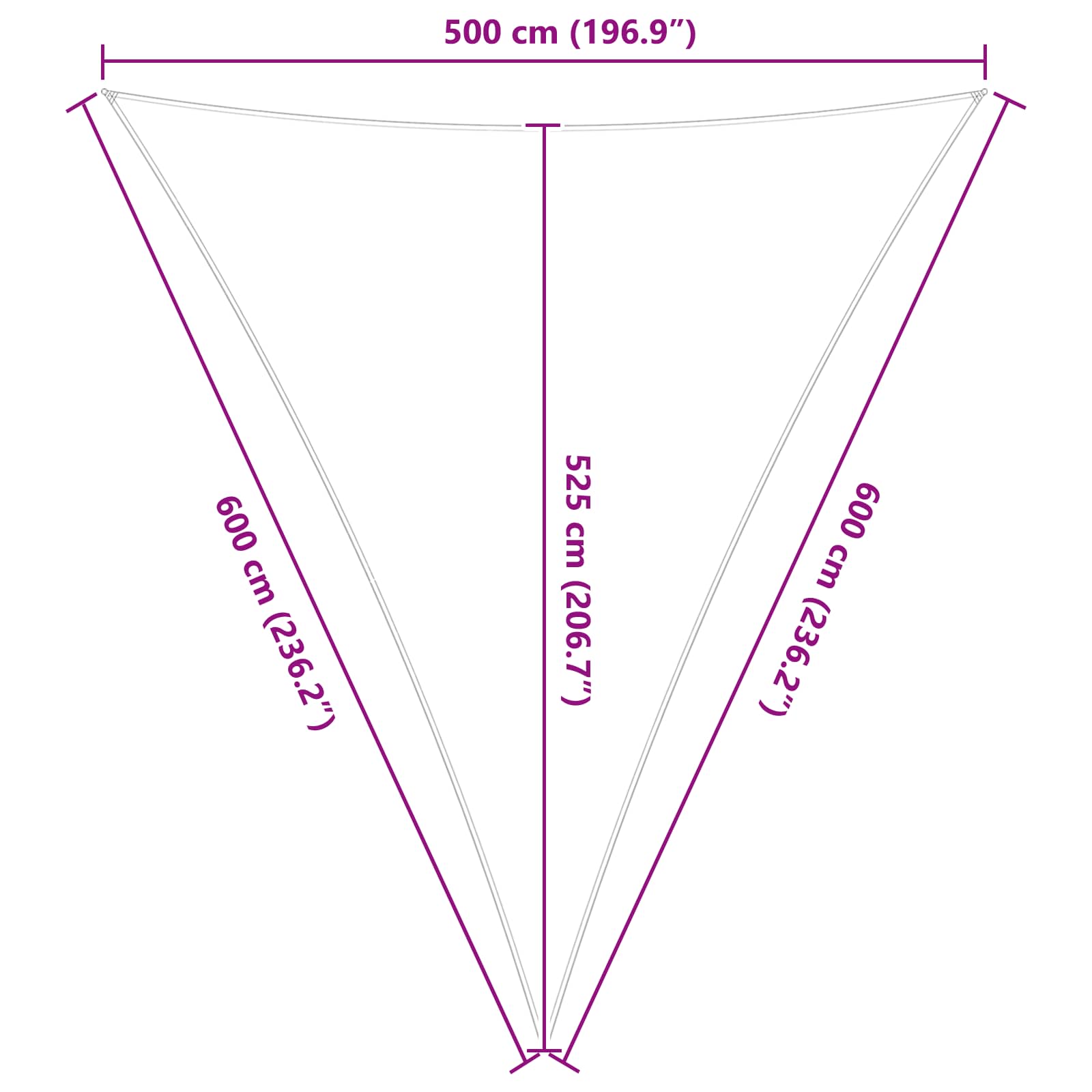 Vela da ombra solare Grigio chiaro e bianco 5 x 6 x 6 m | homemem39