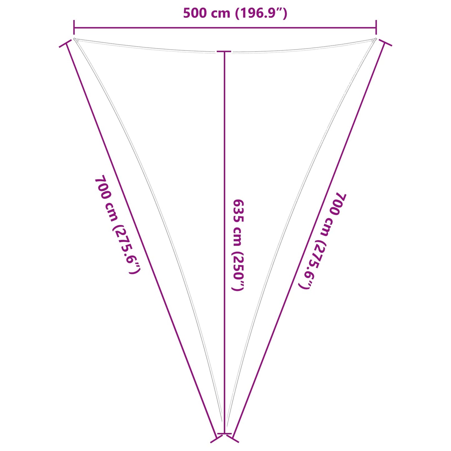 Vela da ombra solare Grigio chiaro e bianco 5 x 7 x 7 m
